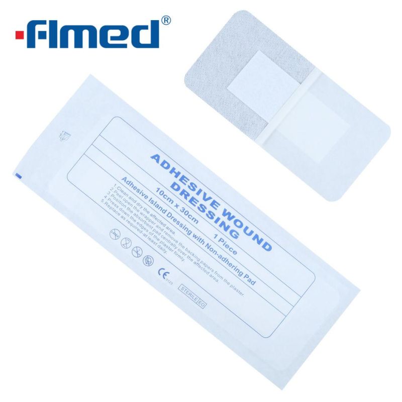 Medical Disposable Non-Woven Wound Dressing with Absorbent Pad, Self-Adhesive, Sterile