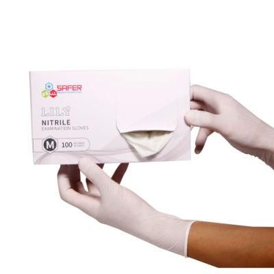Industrial White Disposable Pure Nitrile Gloves