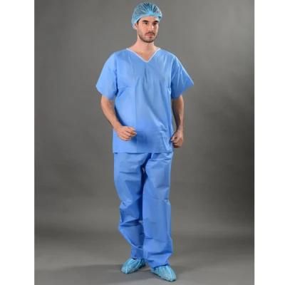 Disposable Non Woven Hospital Scrub Suit for Patient