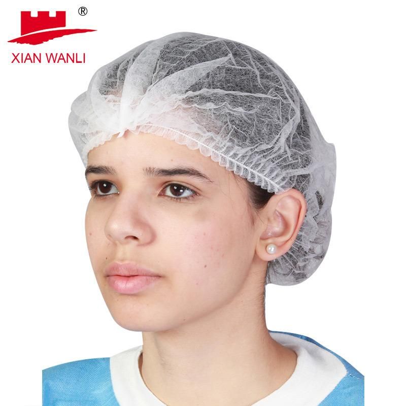 Xian Wanli Disposable Cap Non Woven Headwear White Mop Cap Pleated Cap