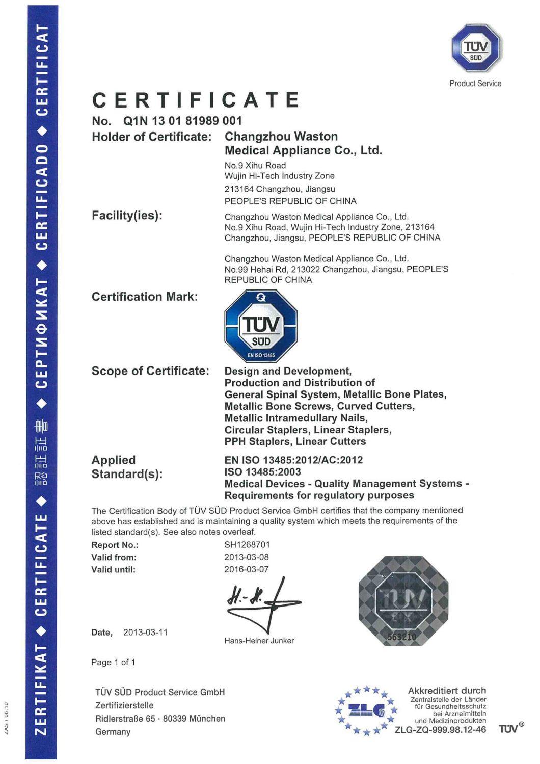 Disposable Endoscopic Linear Cutter Staplers with ISO & CE Certificate