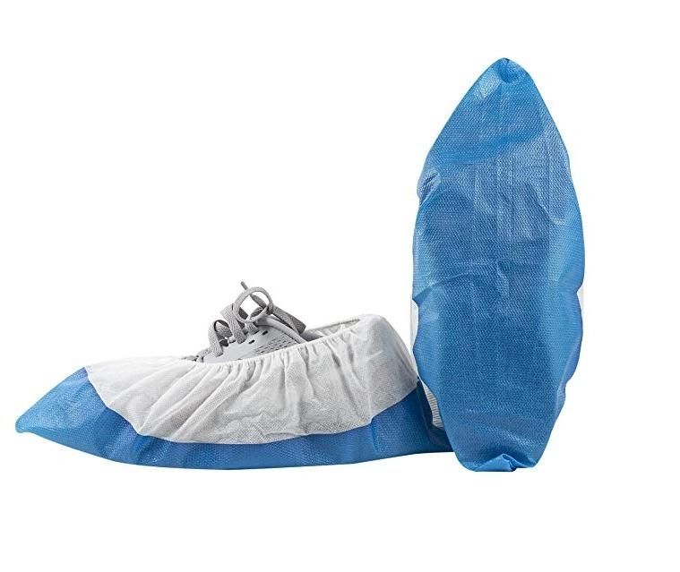 Medical Use PP+CPE Shoe Cover Wholesale Factory Price Dispsoable Blue+White Shoecover