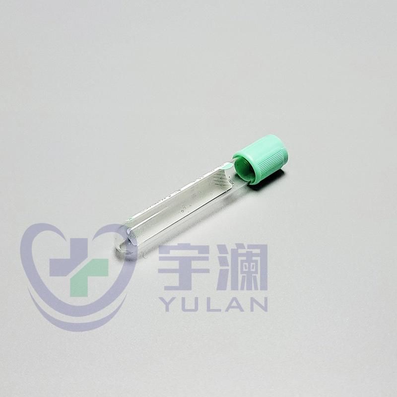 Disposable Pet Vacuum Blood Collection Tube Green Cap Heparin Tube 2ml