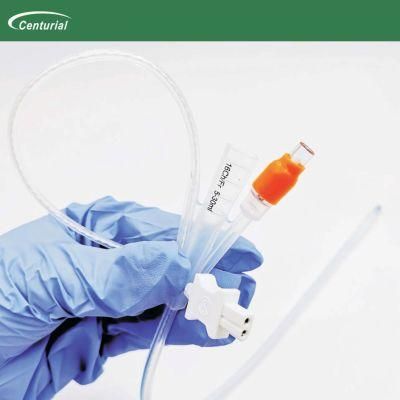 Disposable Medical 100% Silicone Foley Catheter with Temperature Probe of Fr12-Fr24