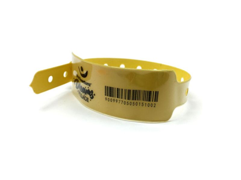 PVC Adult Waterproof Wide Shape Wristbands with Different Barcode
