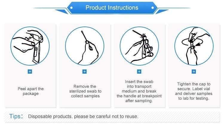 Disposable Virus Sampling Tube with Swab Made in China Vtm Manufacturer