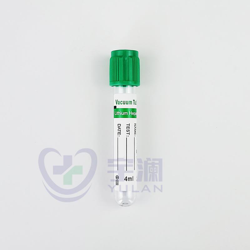 Disposable Pet Vacuum Blood Collection Tube Green Cap Heparin Tube 4ml