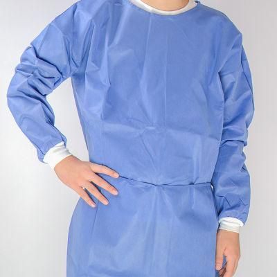 Hospital Protective Clothing SMS 3ply Nonwoven 50PCS/CTN Low Price Isolation Gown