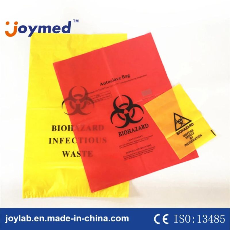 Wholesale HDPE Autoclave Bio Medic Waste Biohazard Yellow Flat Bag