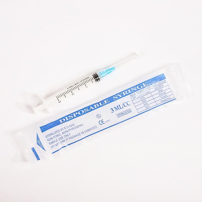 The Fine Quality Vaccine Plastic Syringes and Needles 3ml Disposable