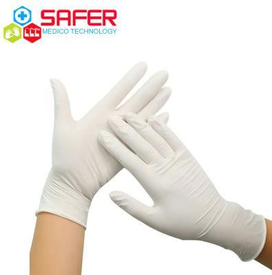 Disposable 9 Inch Food Saferty Latex Glove Powder Fee with Box
