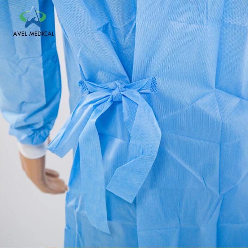 Blue Surgeon Gown Hospital Medical Gown with Eo Sterilization