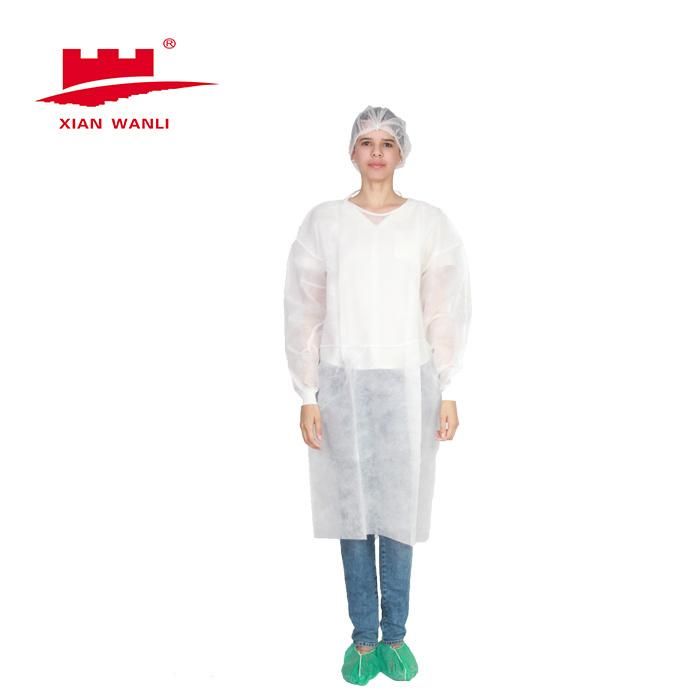 China AAMI Level 3 SMS Non-Wove Disposable Protective Surgical Gown for Doctor/Surgeon/Patient/Visitor/Hospital with Knit Cuff