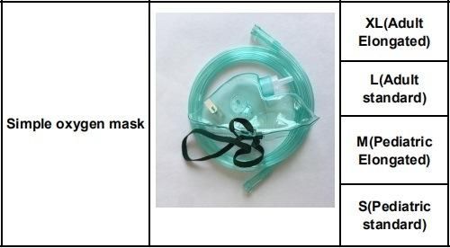 Single Use Disposable Oxygen Mask for Adult Use with Tubing