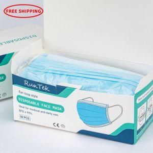 [Free Shipping From Germany / USA Warehouse] OEM 3 Ply Non-Woven Earloop Disposable Medical Surgical Face Masks Ce Certified