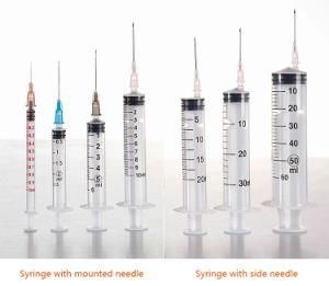 Syp Medical 1ml 3ml 5ml 10ml 20ml 60ml Plastic Luer Lock Slip Disposable Syringe with Needle