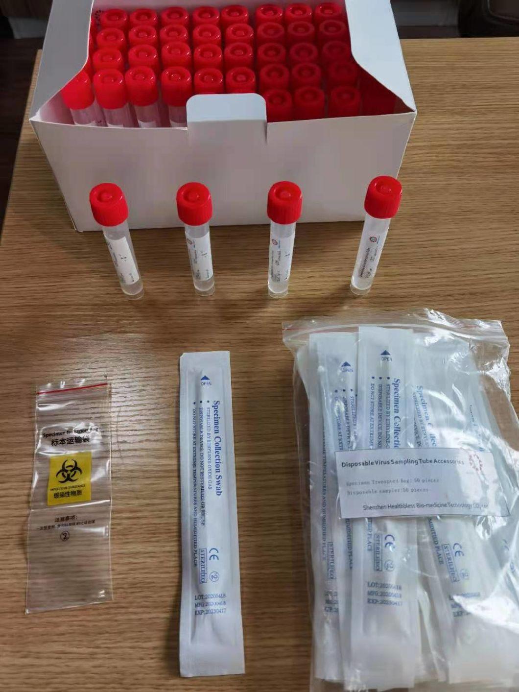 Approved Viral Transport Medium Vtm Sample Tube Bottle Disposable Virus Sampling Tube