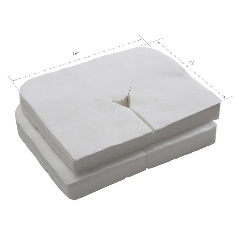 Wholesale White Soft Spunlace Non Woven Disposable Face Cradle Cover for Massage Table