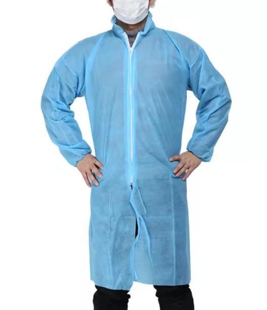 Disposable Heavyweight Breathable Lab Coats Non Woven Made