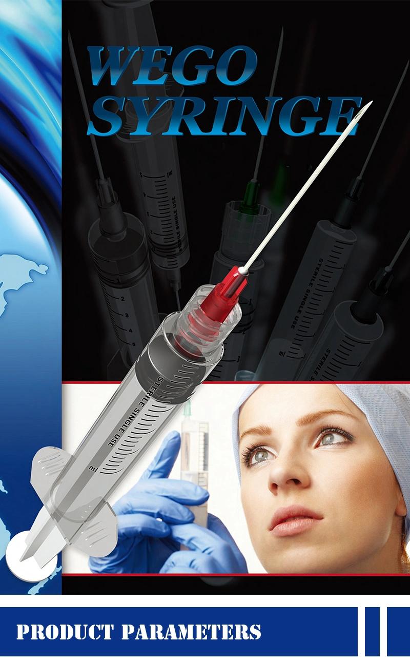 Disposable Three Part Sterile Medical Plastic Injection Syringe with Luer Lock / Luer Slip