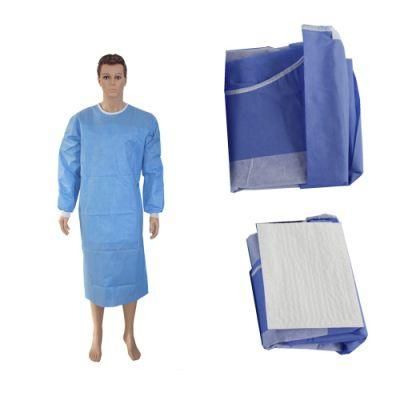 CE FDA Approved Disposable Isolation Gown Patient Gown Antistatic SMS Nonwoven Waterproof Long Sleeve Surgeon Gown Surgical Gown for Hospital