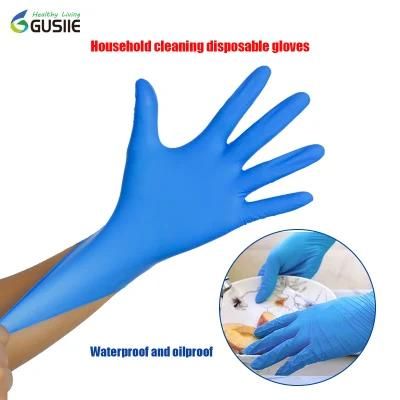 Disposable Safety Medical Exam White/Blue Nitrile Gloves Without Powder Large Gloves