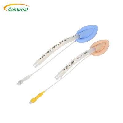 Standard Quality Low Cost Medical Grade Non Allergic Silicone Laryngeal Mask with Clear Cuff and Colored Pilot