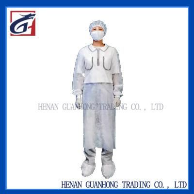 Disposable Medical Isolation Gown Low Price White PP Non-Woven Fabric 35g