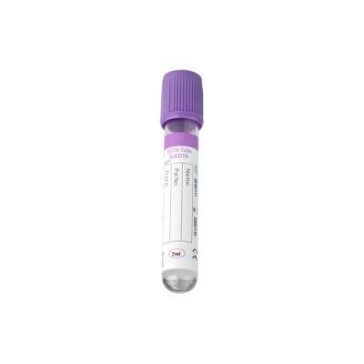 Medical Consumables Plastic Purple Cap Glass Pet Blood Vacutainer Vacuum Blood Collection Tube K2/K3 EDTA Tube