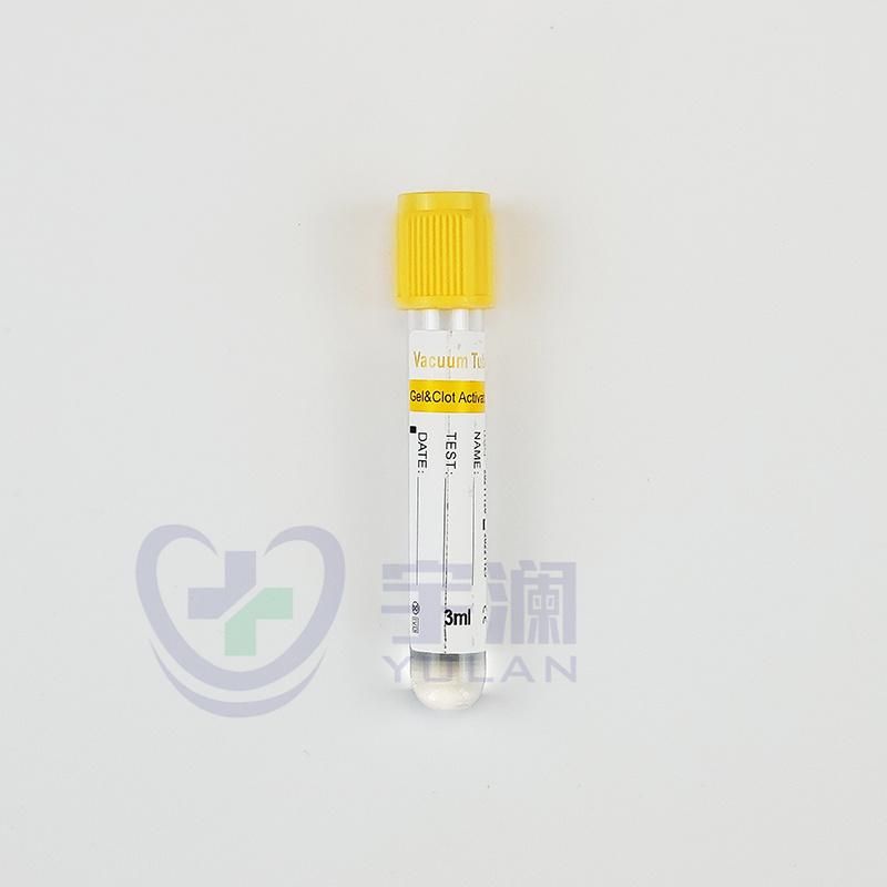 Disposable Pet Vacuum Blood Collection Tube Yellow Cap Gel Clot Activator Tube