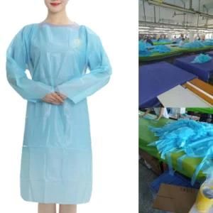 Factory Supplier Waterproof Disposable Non Woven CPE Isolation Surgical Gown for Medical Use