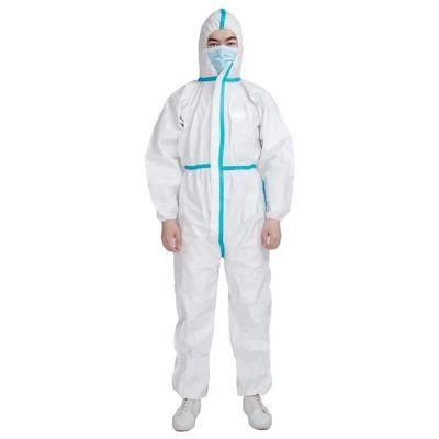 Disposable Cat III Type 4/5/6 Red/Blue Tape Seam Microporous Film Coverall
