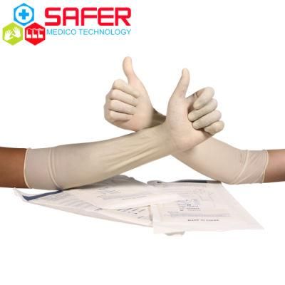 China Facory Disposable Natural Rubber Latex Gynaecology Glovessurgical Gloves