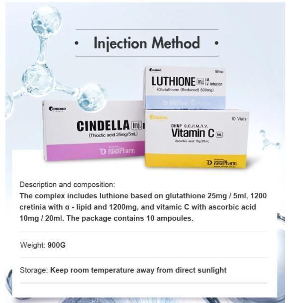 Good Price Skin Whitening Gluthathione Injection 10 Session