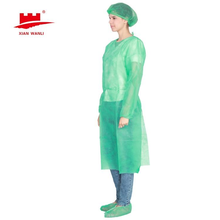 Nonwoven PP+PE Disposable Apron Gowns with Knitted Cuff PPE Isolation Gown Levle2