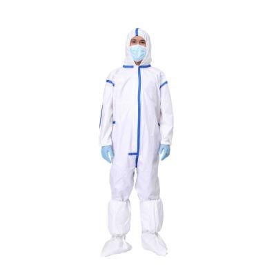 Waterproof Coverall Protective Disposable Isolation Overall Gowns Protective Clothing for Visitor