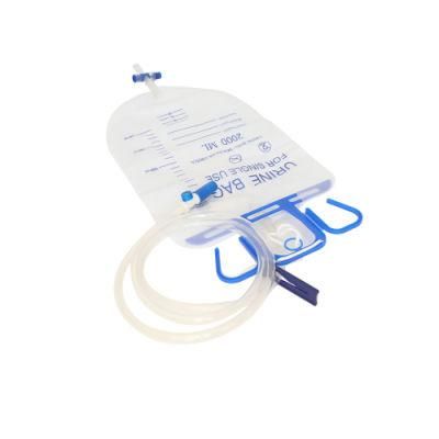 1500ml 2000ml Cross Valve Disposable Urine Drainage Bag with T-Valve