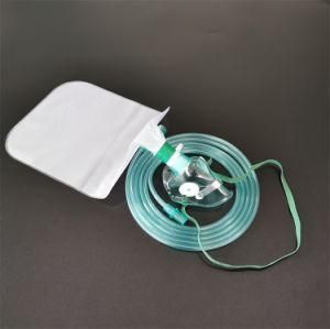 Oxygen Mask with Reservoir Bagen with Ce ISO (Green, Pediatric Elongated with Tubing)