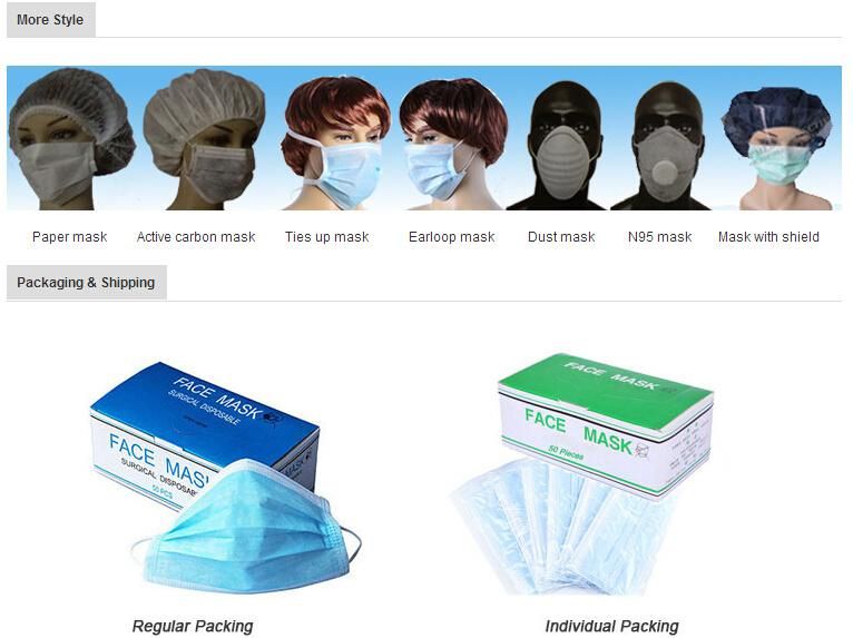 Medical Supplies Surgical Mask Nonwoven Disposable 3ply Face Mask 17.5*9.5cm