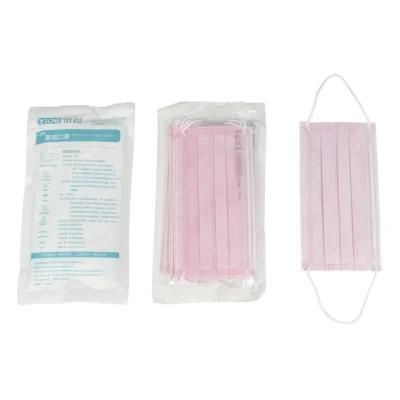 Protective Planar Face Mask in Medical, Food and Beauty Industry Pink Color