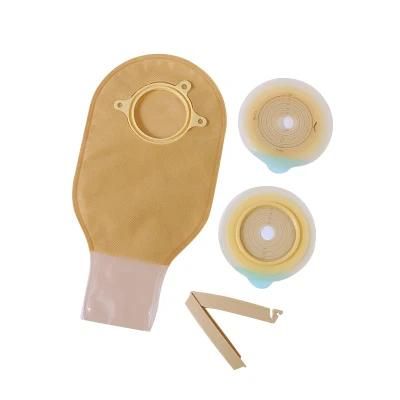 Material Medical Equipment Brown Non-Woven Two Piece Hydrocolloid Ostomy Clip Bag Recycle Illeostomy