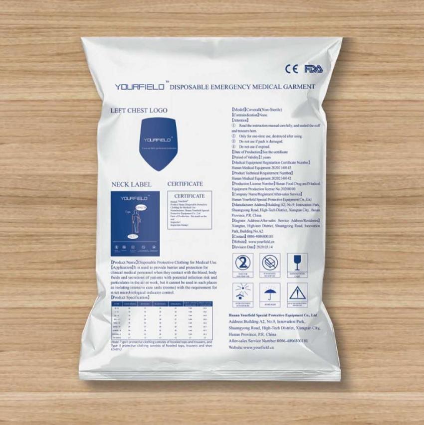 Sterile Disposable Medical Protective Clothing Non Woven Fabric Protective Coverall safety Protective