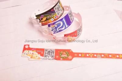 Waterproof Different Qr Code Plastic Bracelet for Events
