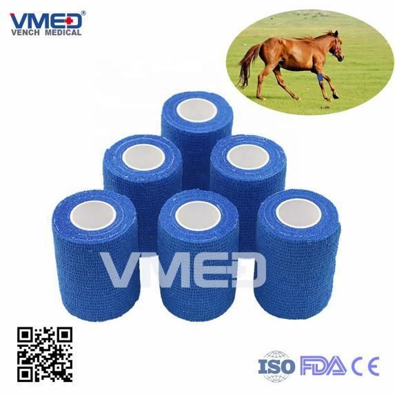 Custom Printed Non Woven Sport Wrap Bandage Medical Cohesive Animal Pet Horse Dog Cat Vet Wound Elastic Self Adhesive Bandage