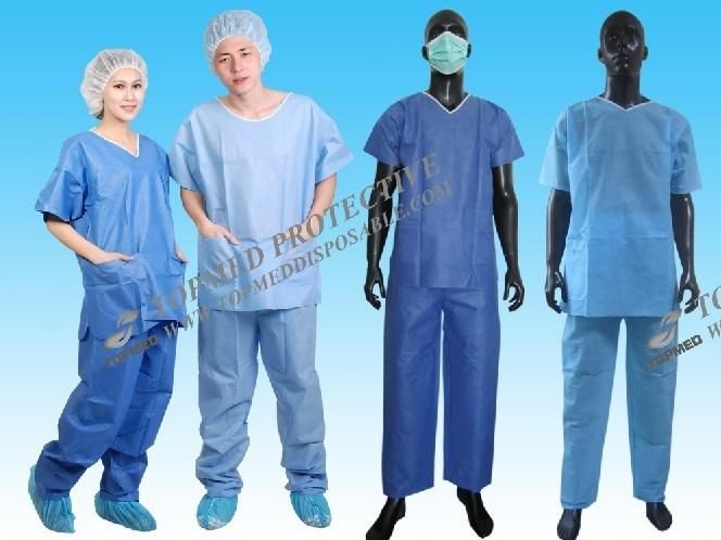 Hospital Patient Cleanroom Protective Gowns Disposable PP Nonwoven Hospital Visitor Coat