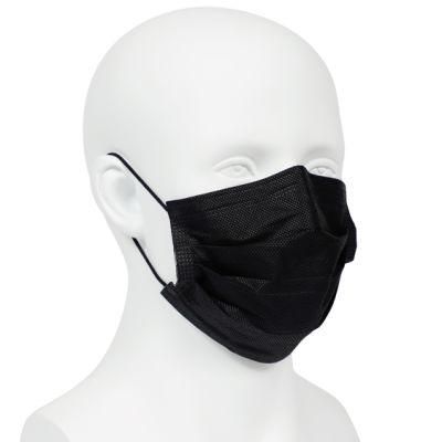 Wholesale 3 or 4 Ply Black Disposable Dust Facial Mask Non-Woven Non-Medical Custom Adults Designer Logo Protective Face Masks