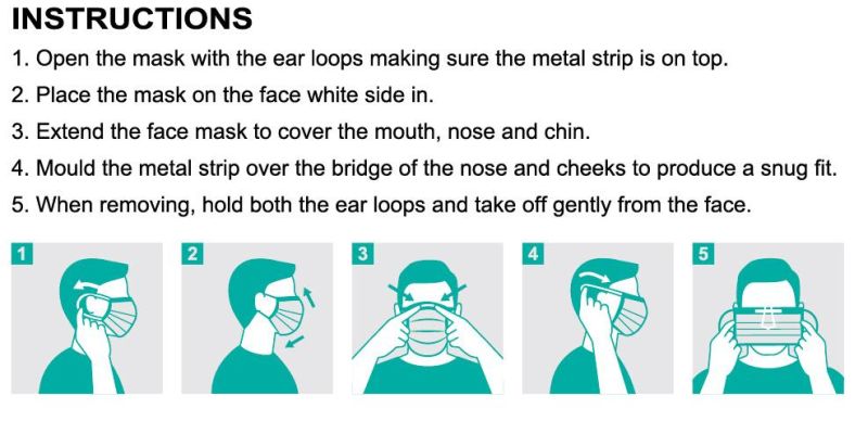 One Disposable Three Layers Non-Woven Medical Surgical Face Facial Masks