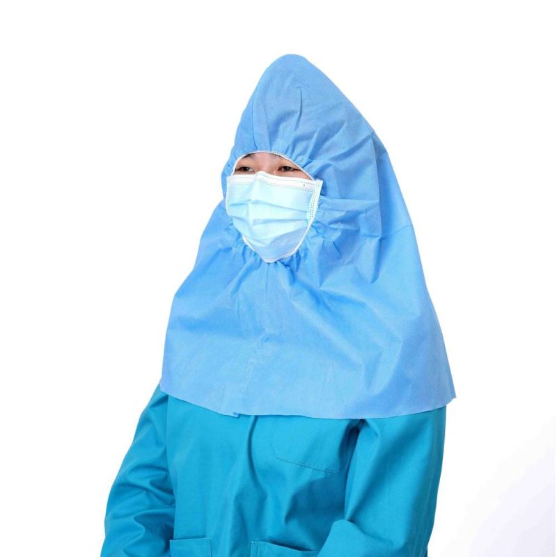Non-Woven PP Head Cover with Face Mask for Food Process Protective Astronaut Hood Cap