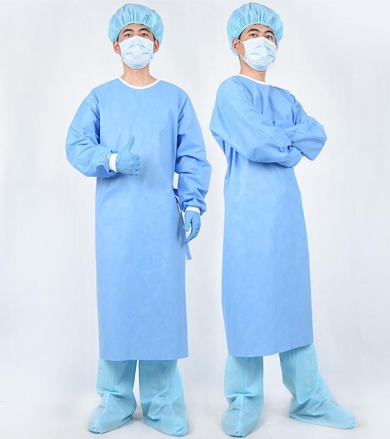 Disposable Isolation Gown Non Sterile with Knitted Cuffs Made in China Protective Clothes