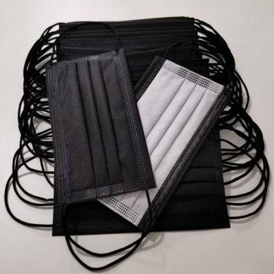Masque Chirurgical Noir 3 Plis a Elastiques - Type Iir Black 3-Ply Elastic Surgical Mask - Type Iir